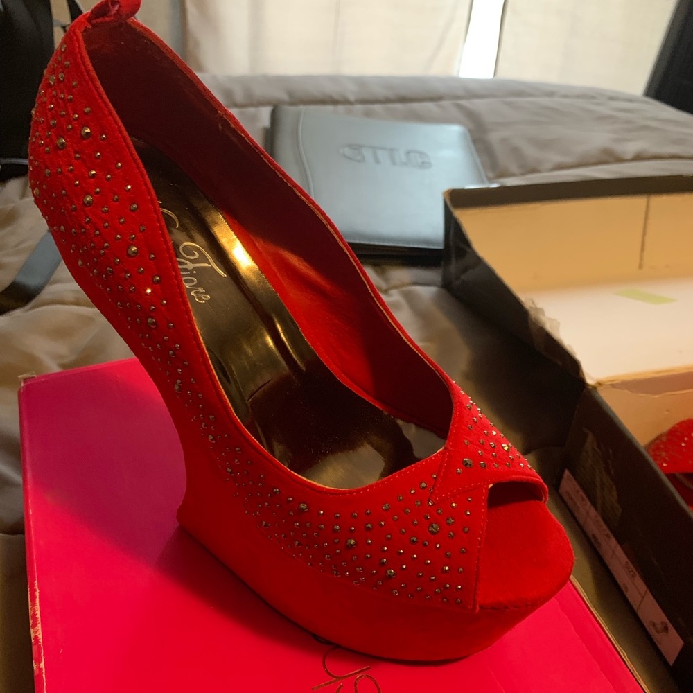 High Heel Blinged Out Wedge